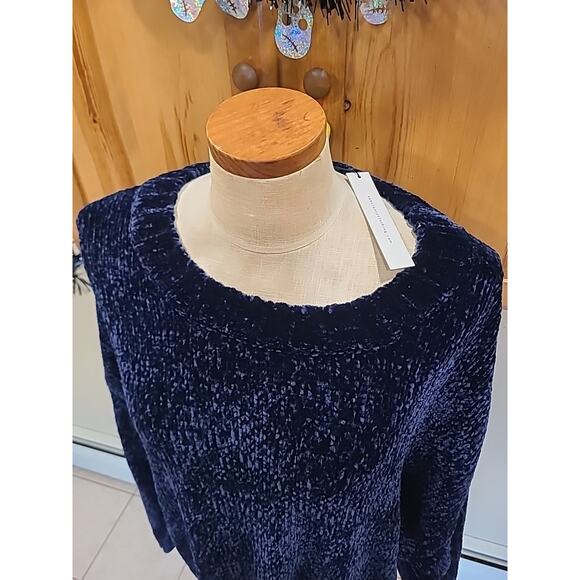 Sanctuary Cozy Soft Velvet Blue Sweater Plus Size 3X New - Picture 5 of 9
